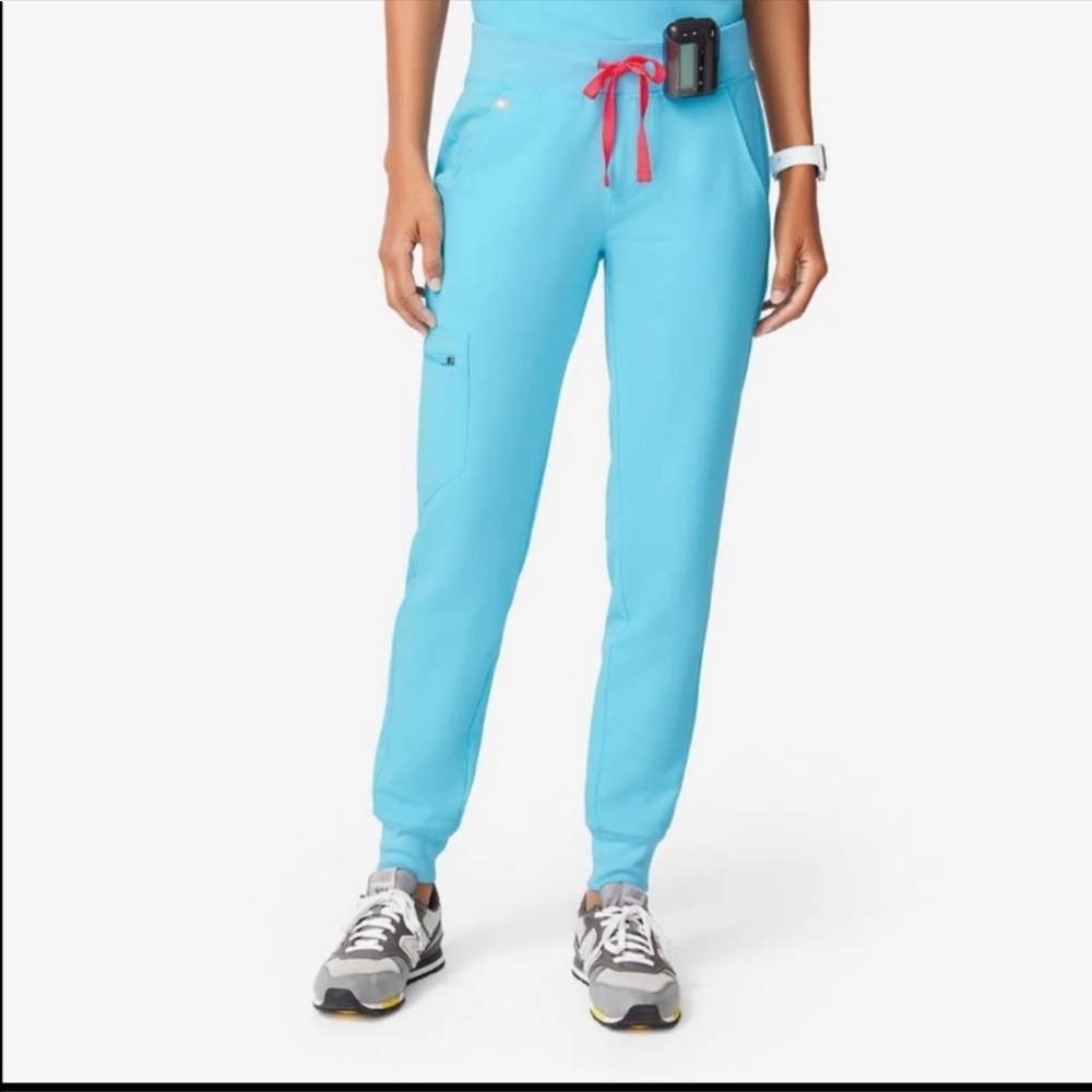 NWT FIGS Zamora Joggers Scrub Pants in Neon Blue - Picture 1 of 13